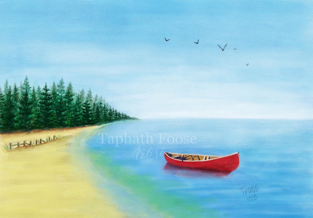 Lone Red Canoe