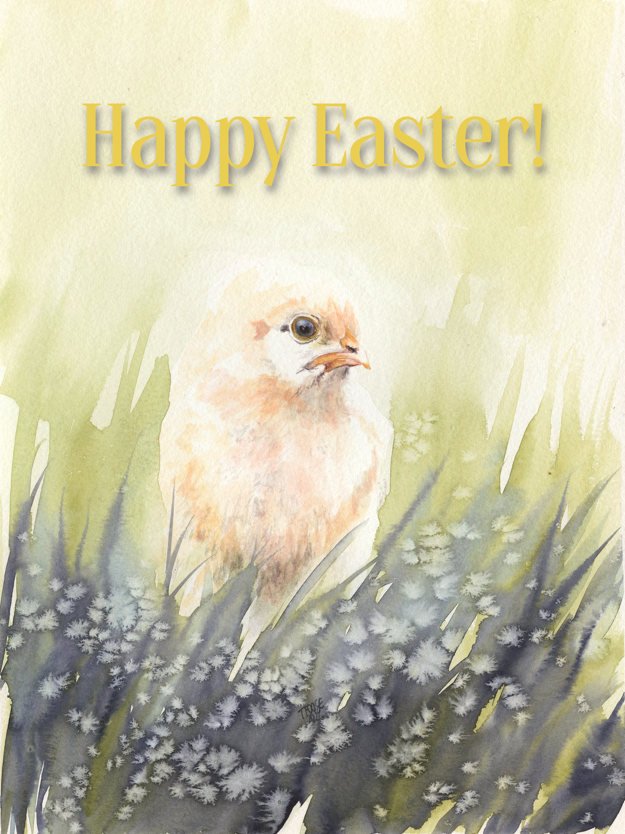 Chick in the Grass Easter Greeting Card - Image 3