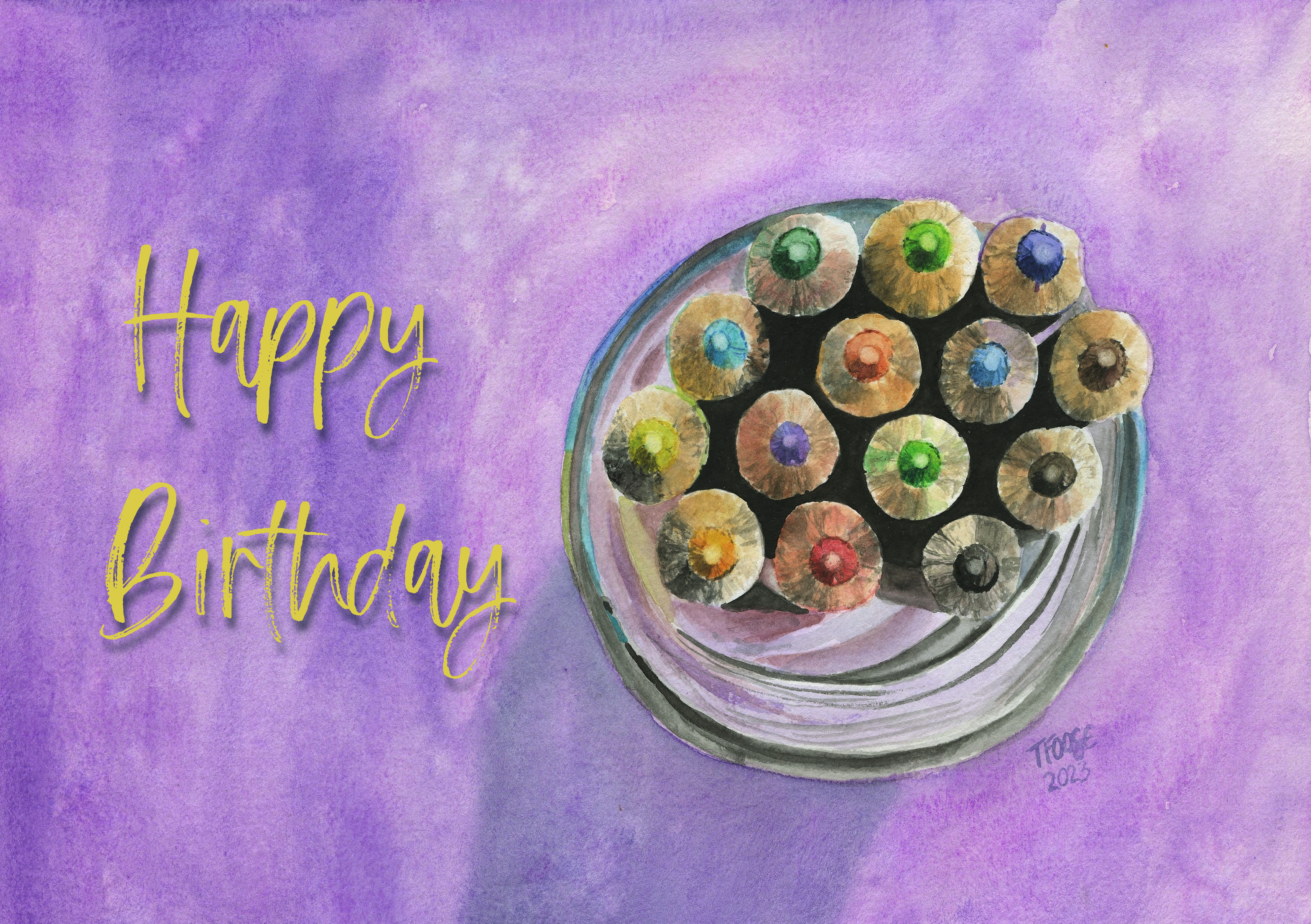 Cup of Colored Pencils Greeting Card - Image 4