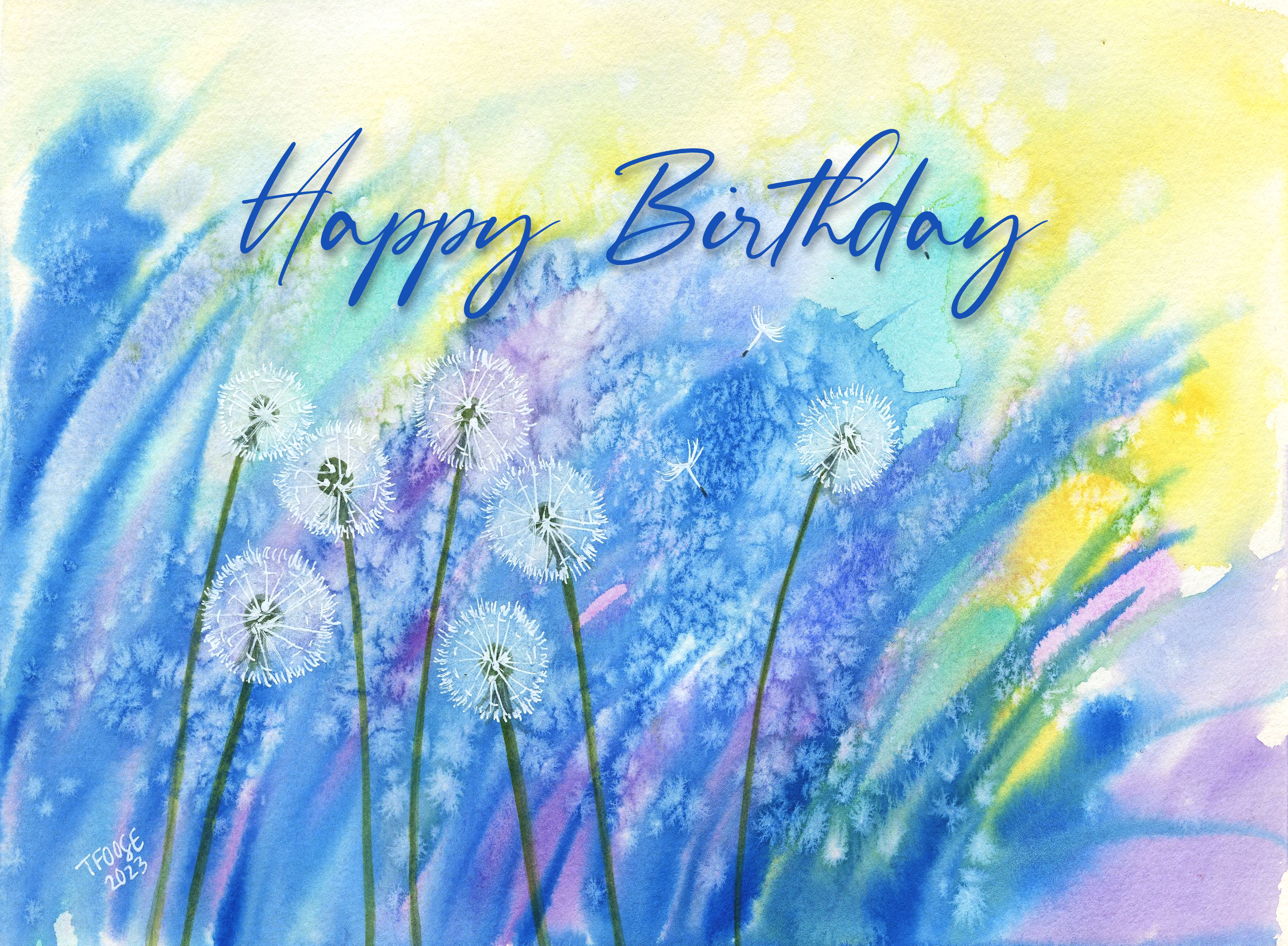 Dandelions in Color Greeting Card - Image 4