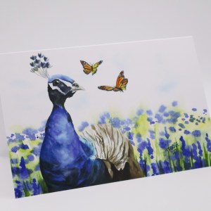 Peacock and Butterflies Greeting Card - Image 2