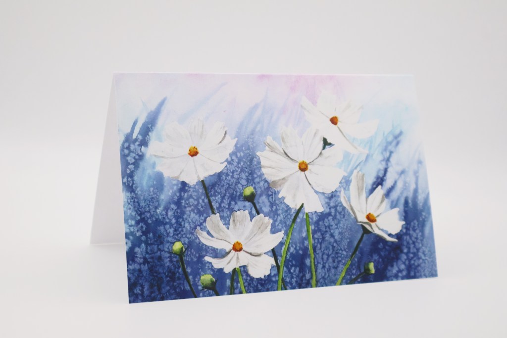 Cosmos in White Greeting Card