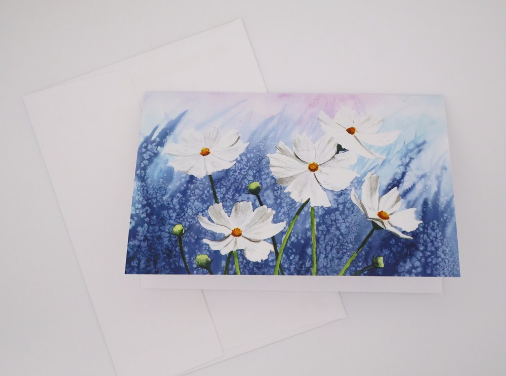 Cosmos in White Greeting Card
