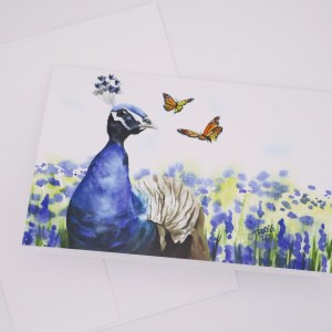Peacock and Butterflies Greeting Card - Image 3