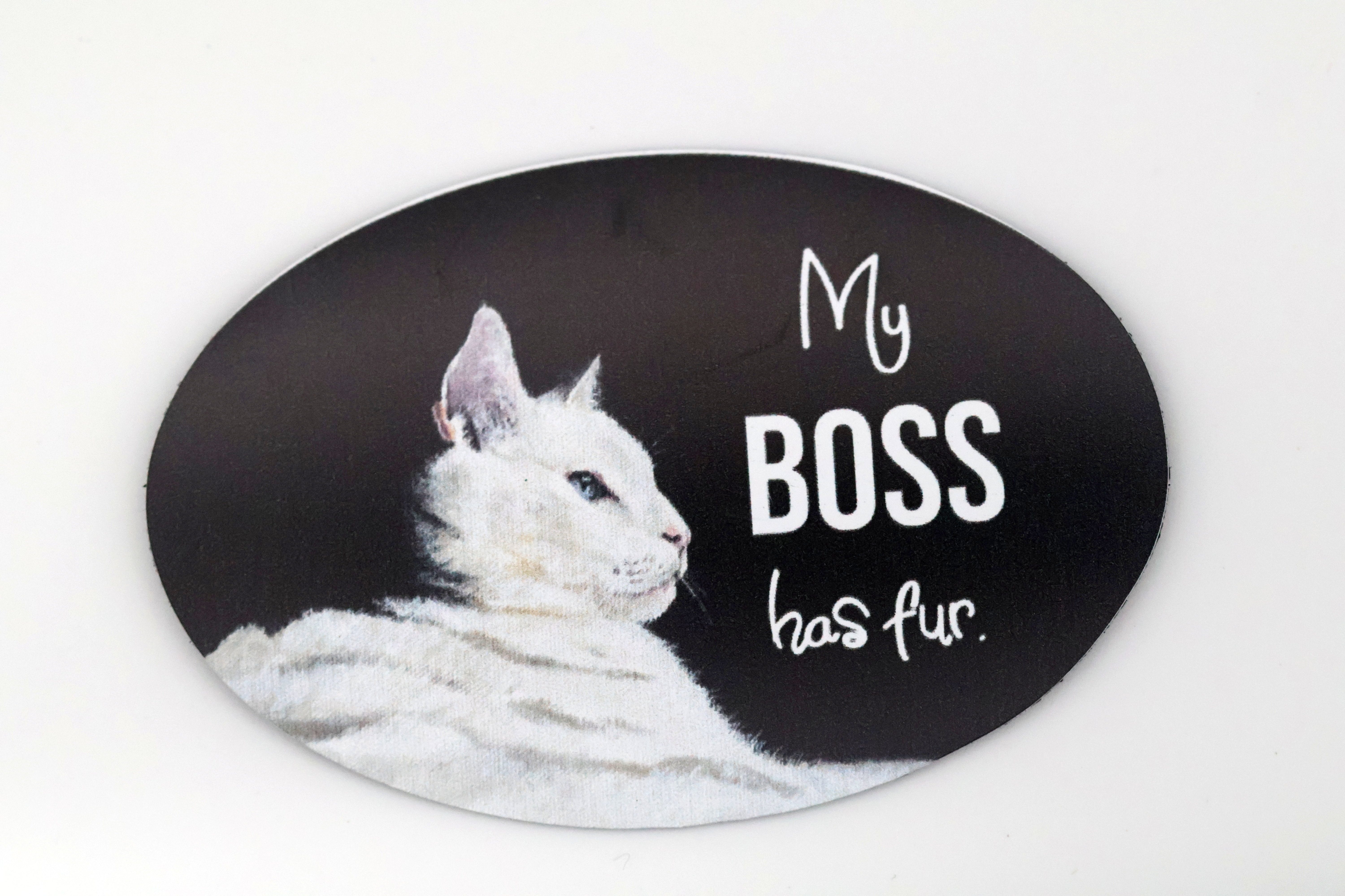 My Boss Has Fur - Cat Magnet - Image 1