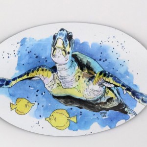 Sea Turtle with Fish Magnet