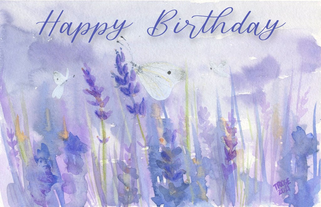 Lavender Field with White Butterflies Greeting Card