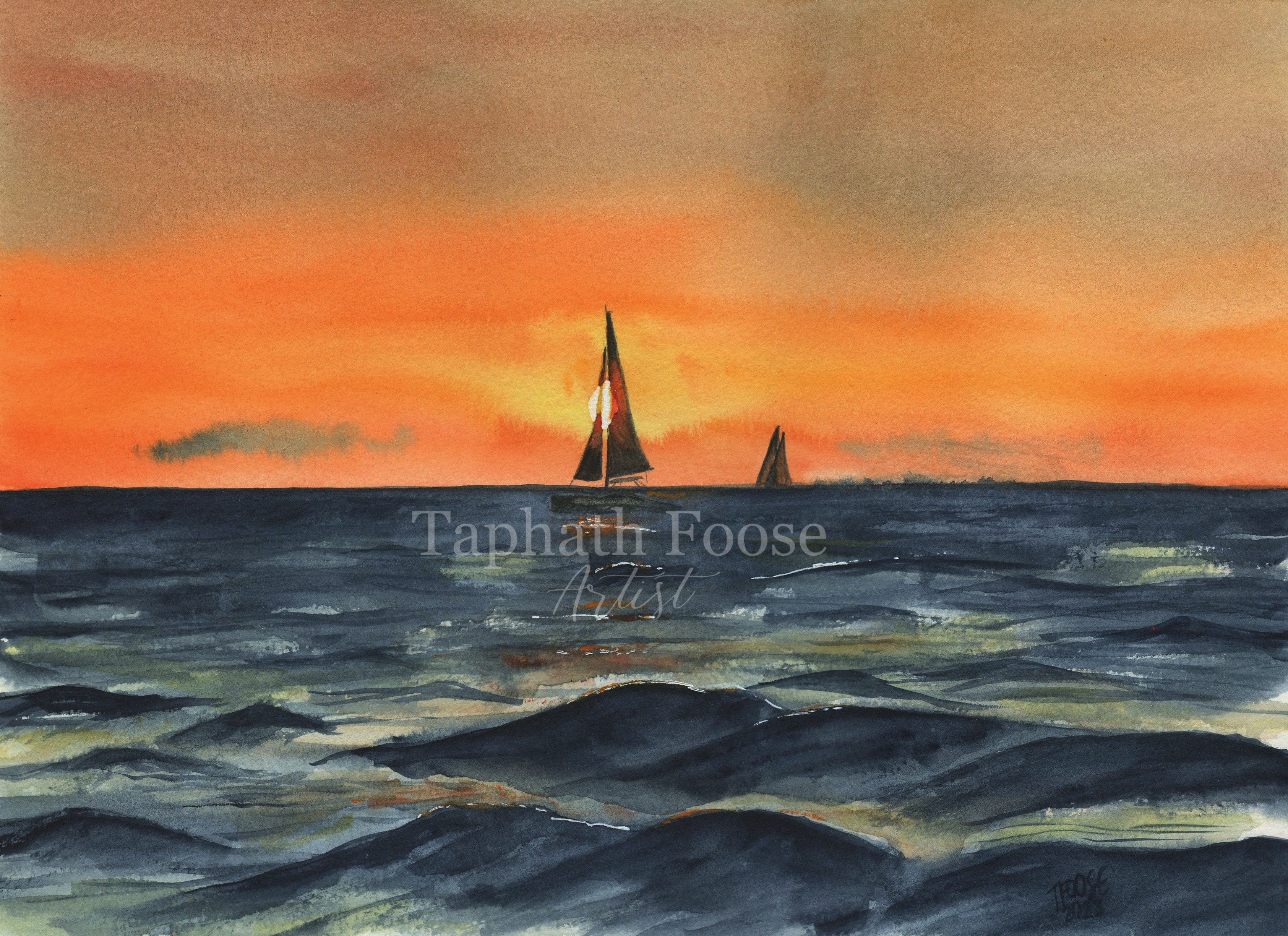 Sailing at Sunset - Image 1