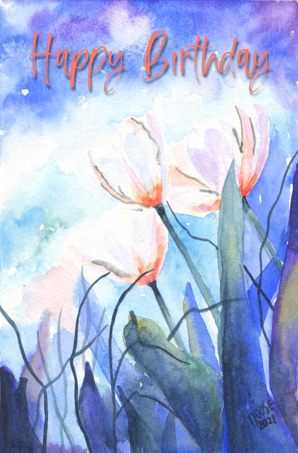 Three Pink Tulips Greeting Card