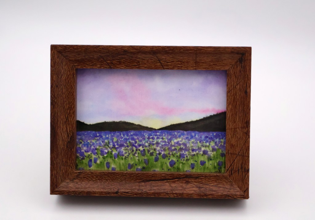 Blue Field of Flowers at Dusk Mini Print
