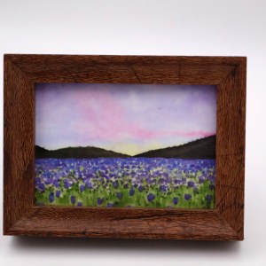 Blue Field of Flowers at Dusk Mini Print - Image 1