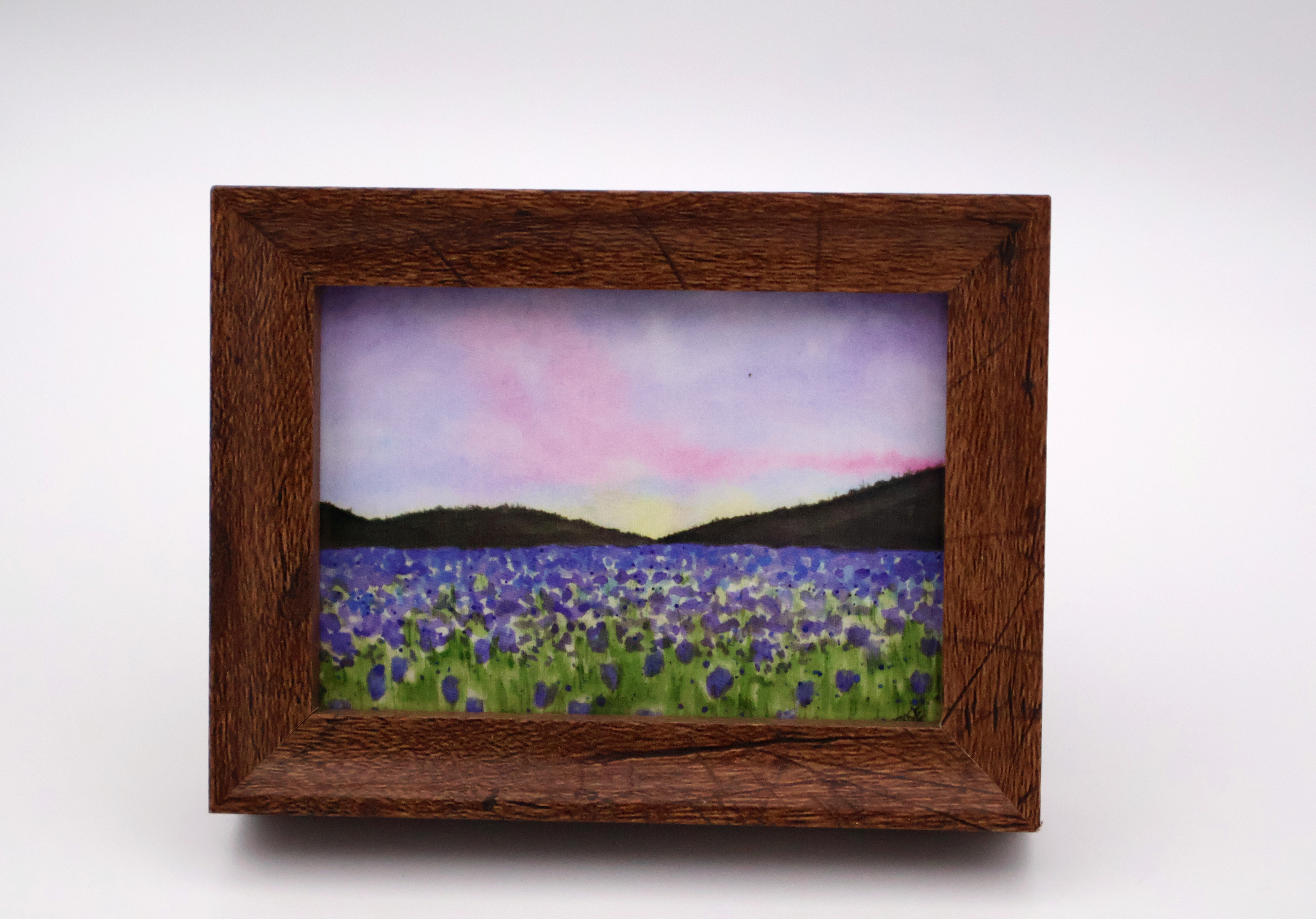 Blue Field of Flowers at Dusk Mini Print - Image 1