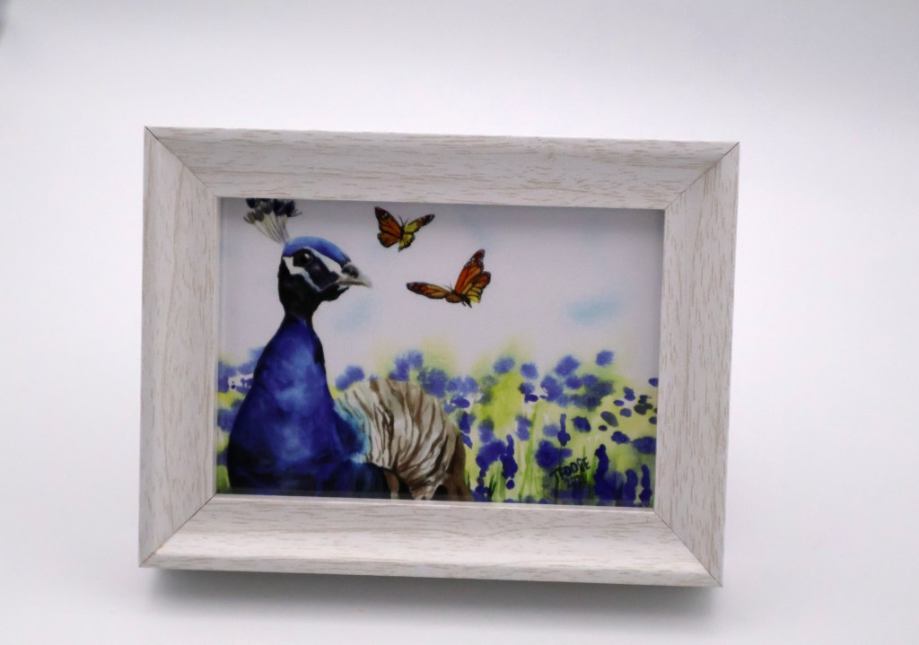 Peacock and Butterflies Mini Print