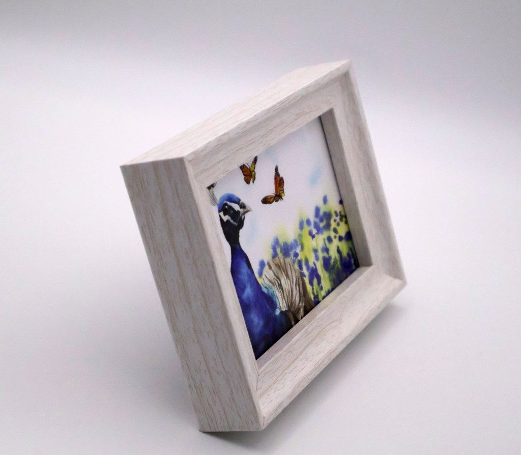 Peacock and Butterflies Mini Print