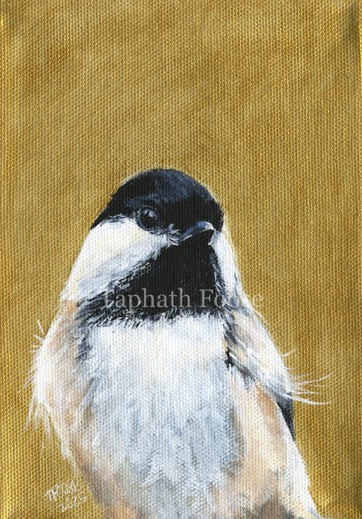 Chickadee on Gold