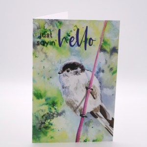 Long-tailed Bushtit Hello Greeting Card - Image 1