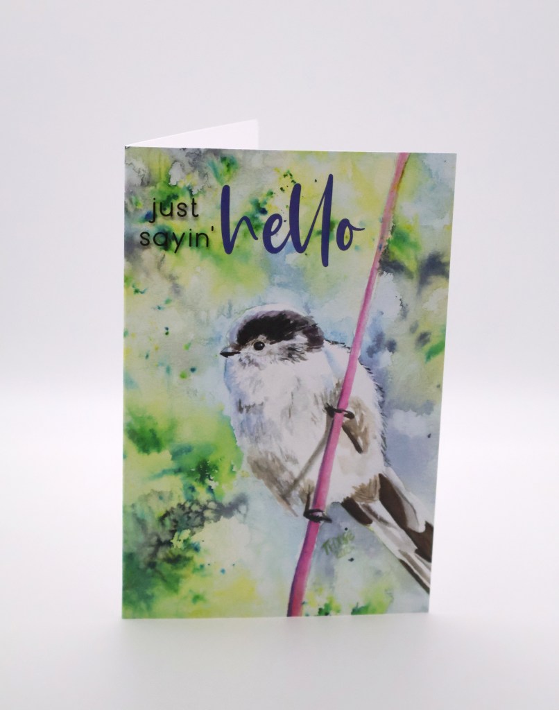 Long-tailed Bushtit Hello Greeting Card