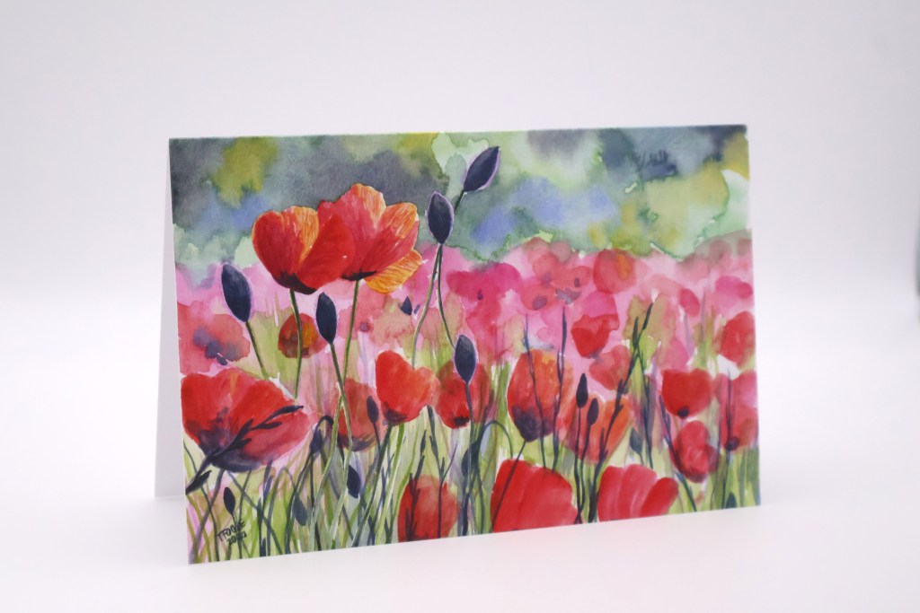 Beautiful Field of Poppies Greeting Card