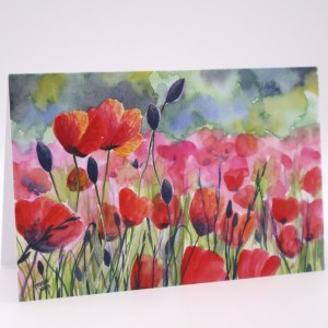 Beautiful Field of Poppies Greeting Card - Image 2