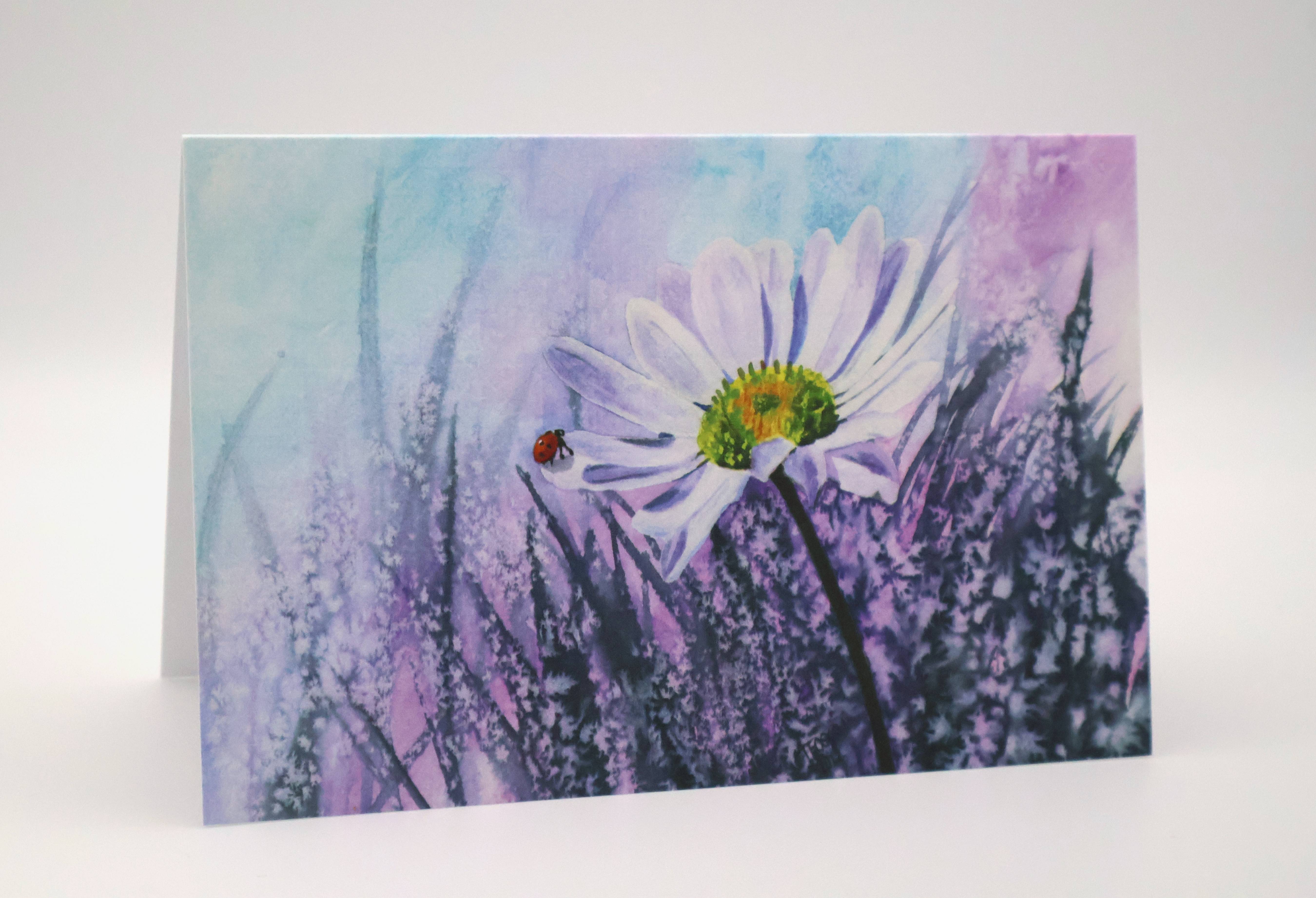 Ladybug on a Flower Greeting Card - Image 1