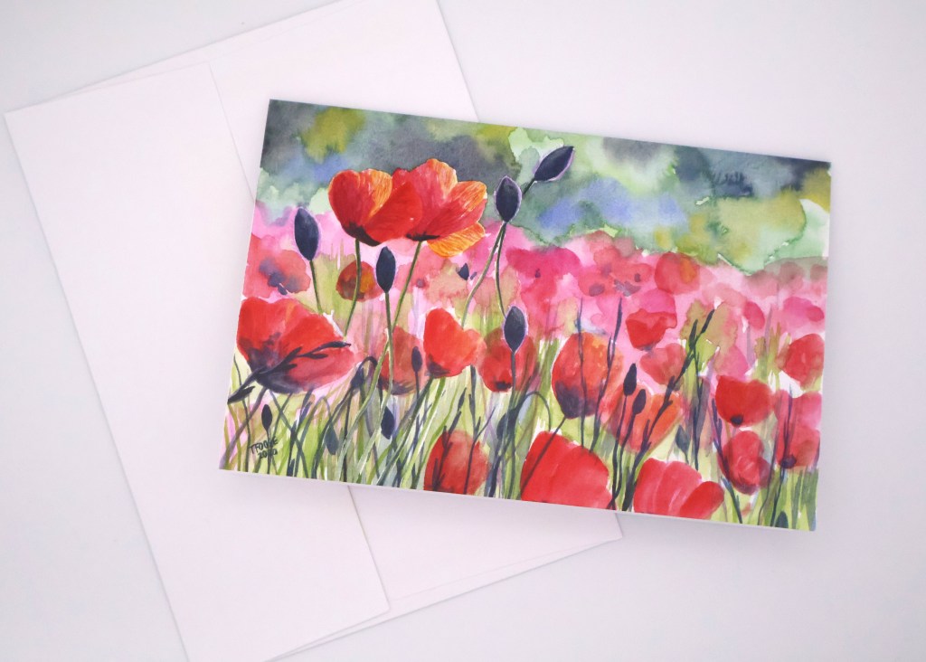 Beautiful Field of Poppies Greeting Card