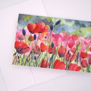 Beautiful Field of Poppies Greeting Card - Image 3