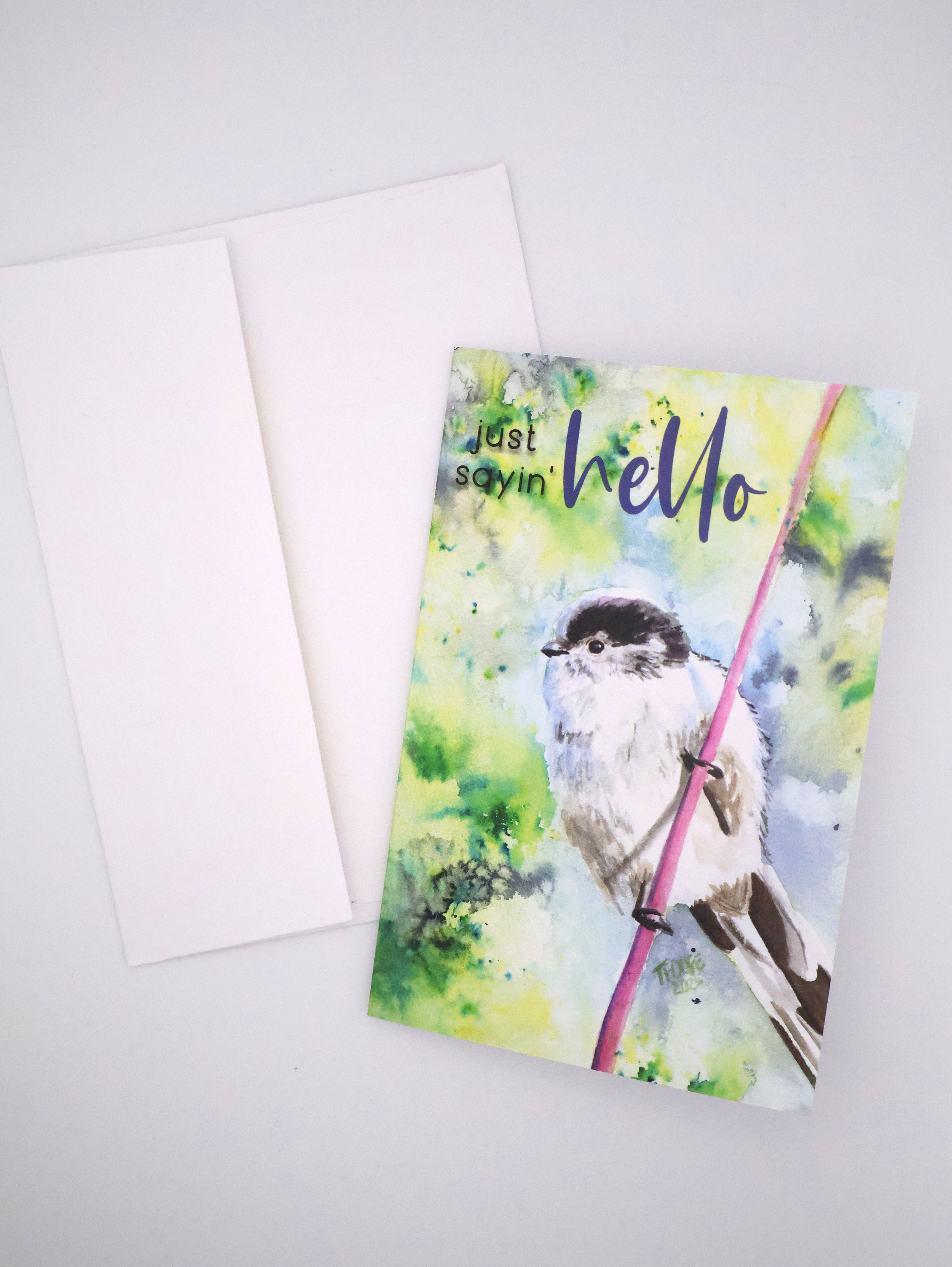 Long-tailed Bushtit Hello Greeting Card - Image 2