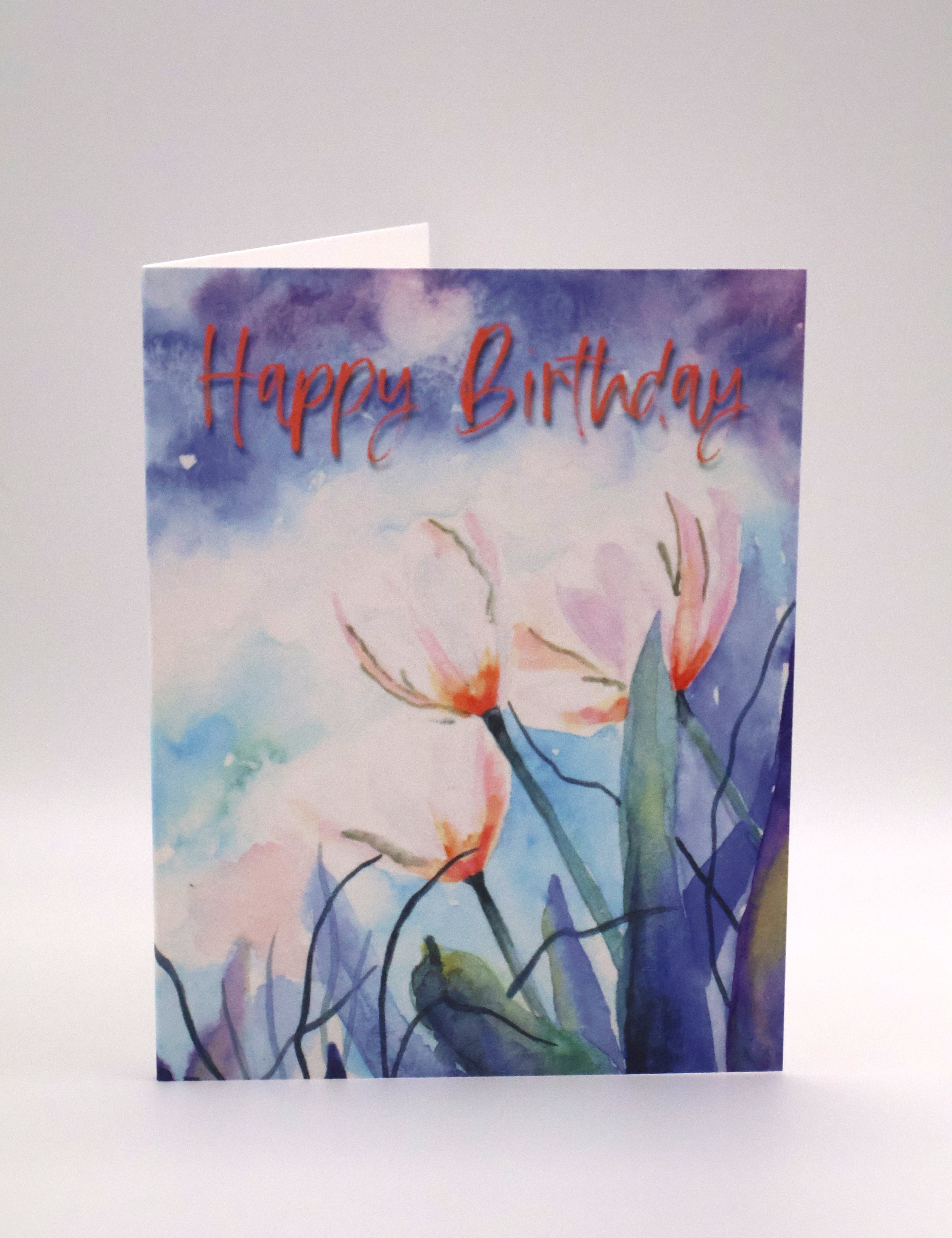 Three Pink Tulips Greeting Card - Image 2