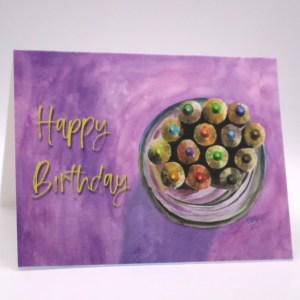 Cup of Colored Pencils Greeting Card - Image 1