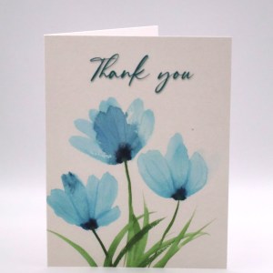 Simple Aqua Green Flowers Greeting Card - Image 1