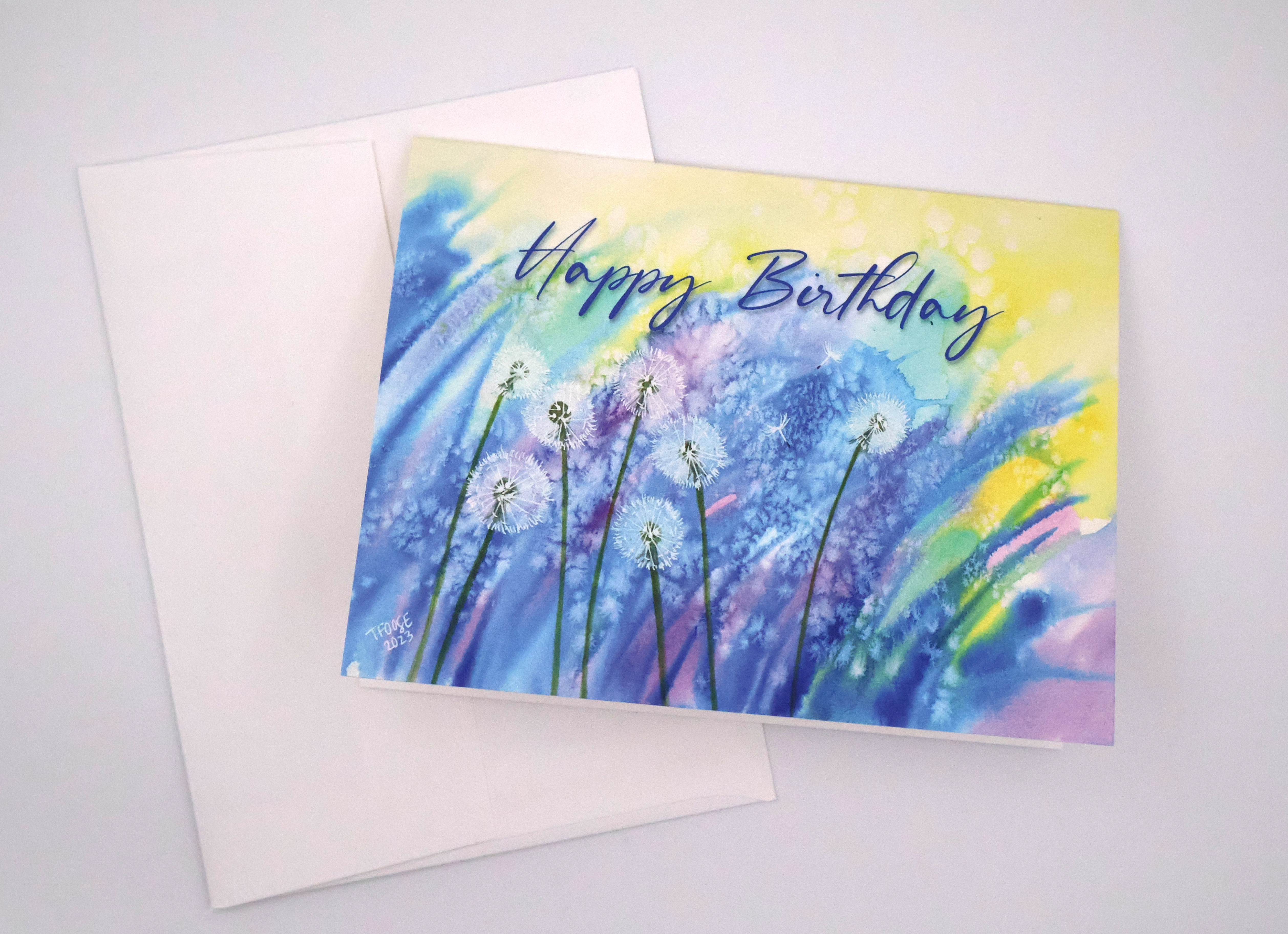 Dandelions in Color Greeting Card - Image 2
