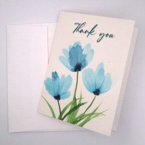 Simple Aqua Green Flowers Greeting Card - Image 2