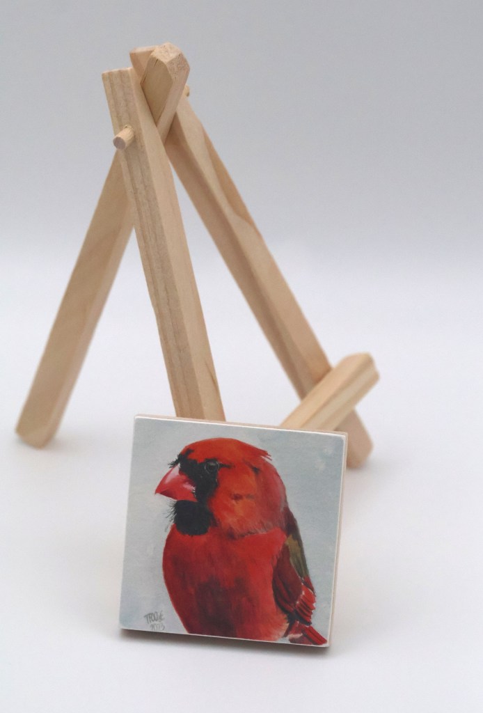 Cardinal and Berries Mini Print