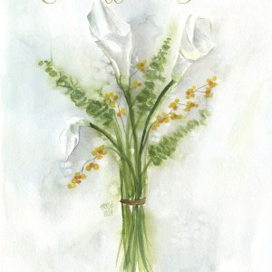 Arum Lilies Bouquet Greeting Card - Image 3