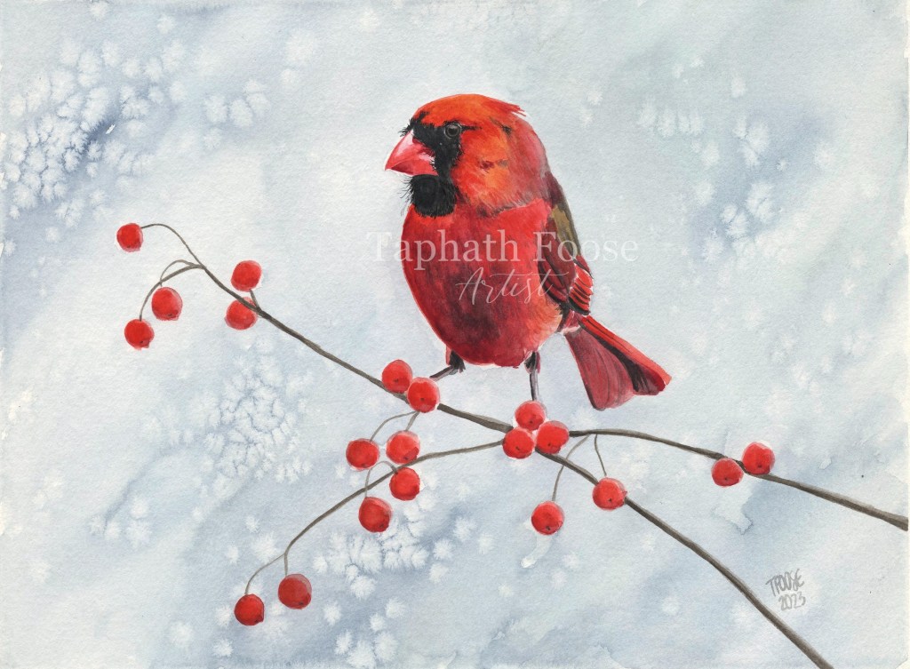 Cardinal and Berries