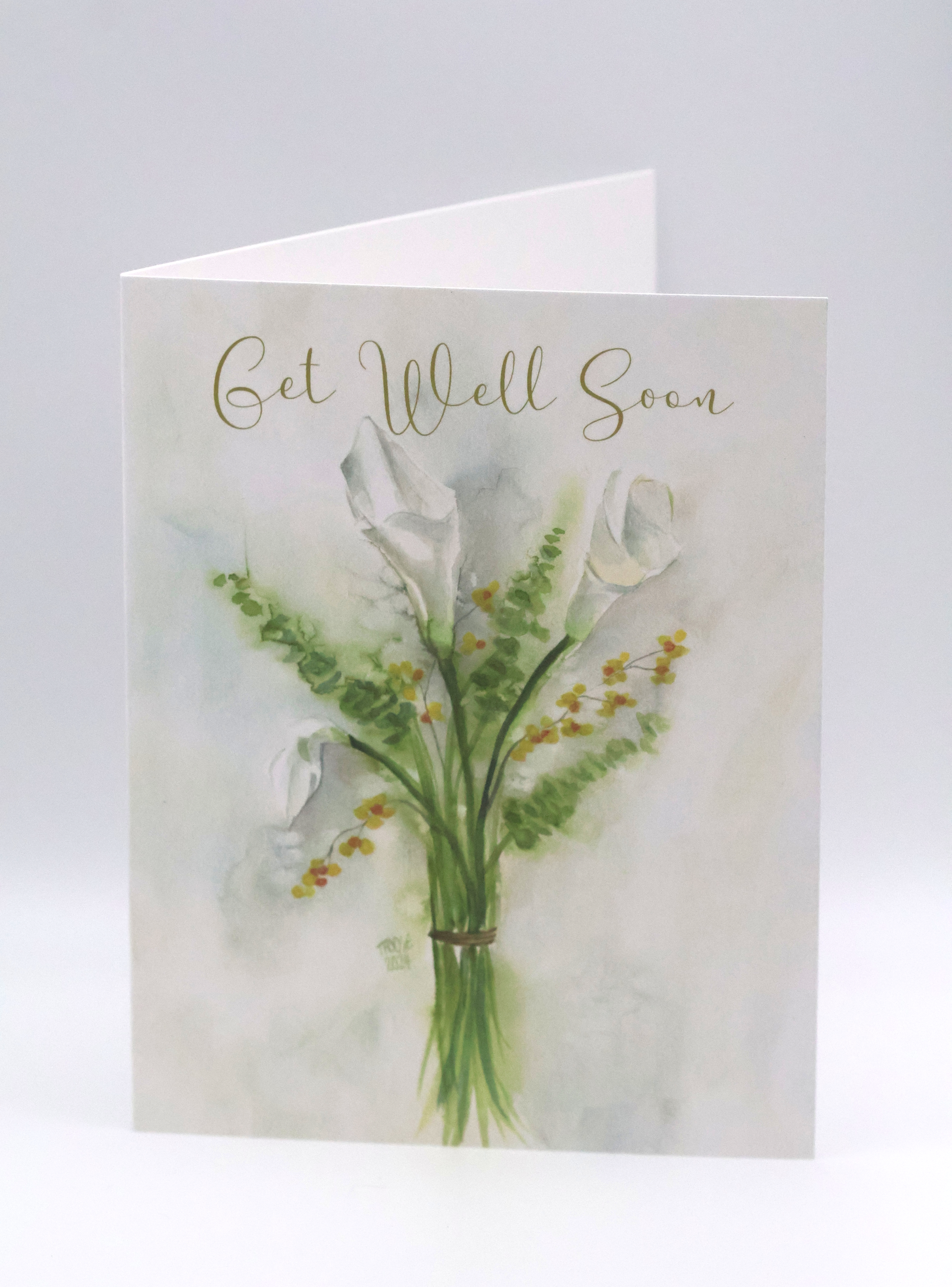 Arum Lilies Bouquet Greeting Card - Image 1