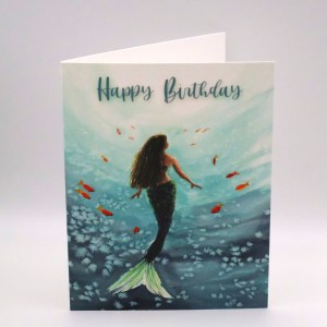 Mermaid with Fish Greeting Card - Image 1