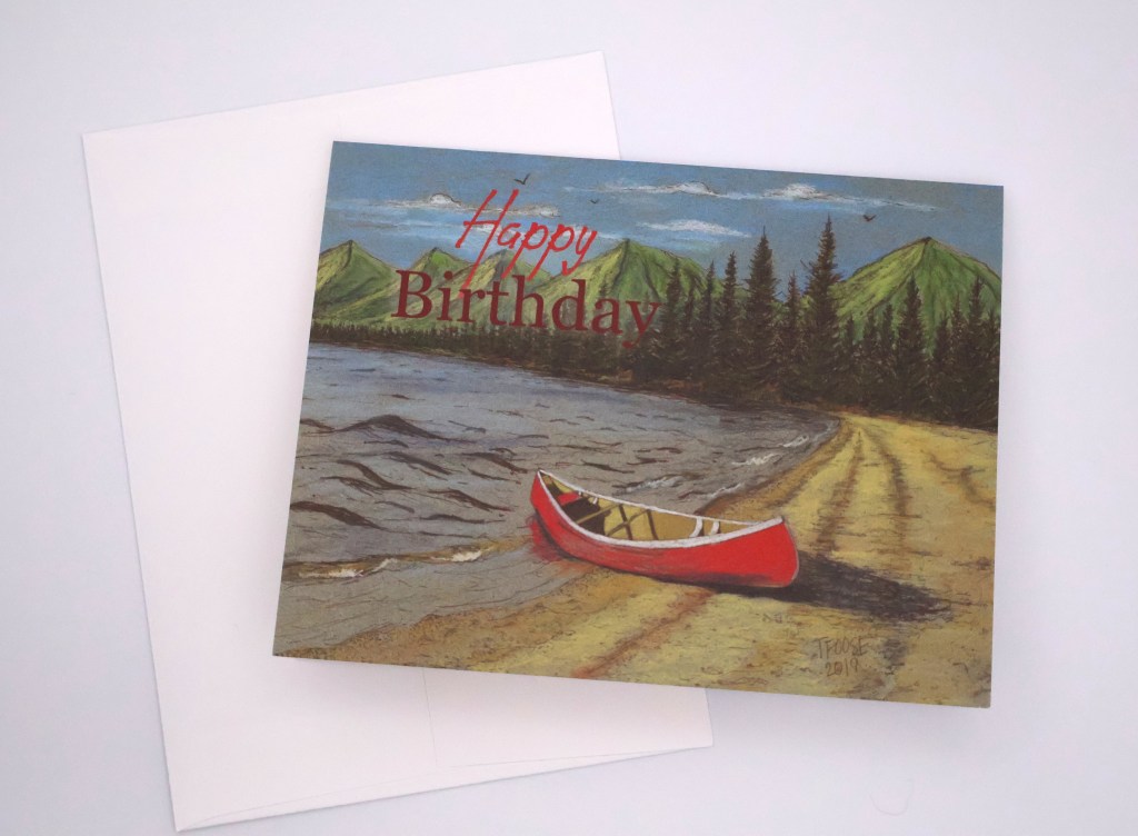 Mountain Lake with Pastel Greeting Card