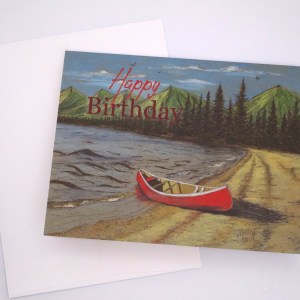 Mountain Lake with Pastel Greeting Card - Image 2