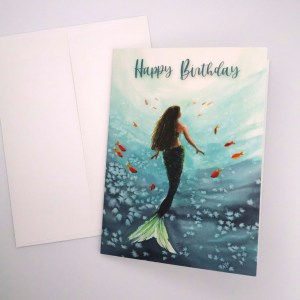 Mermaid with Fish Greeting Card - Image 2