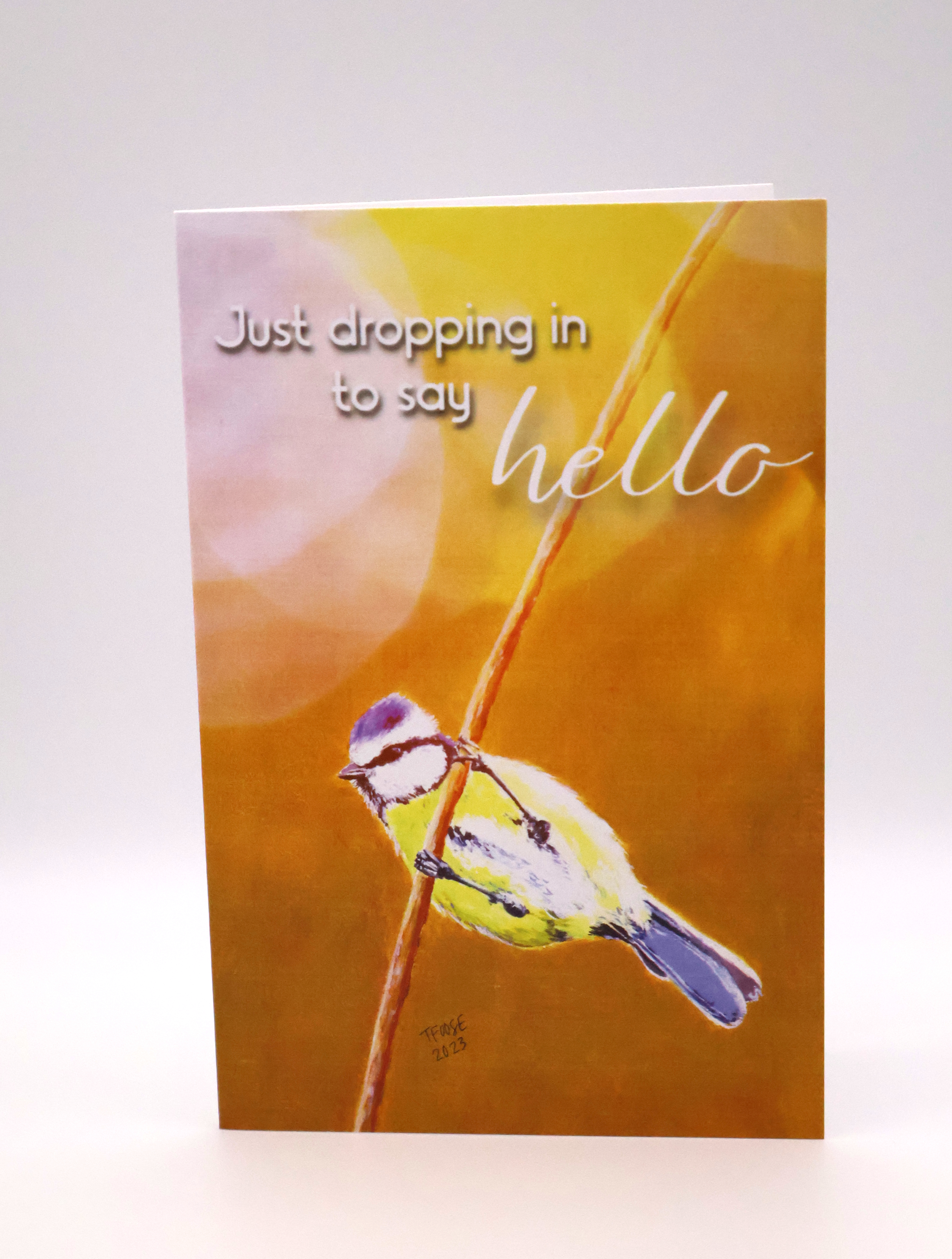 Blue Titmouse Hello Greeting Card - Image 1
