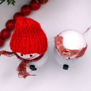 Handcrafted Wooden Snowman Pair - RR - Image 2