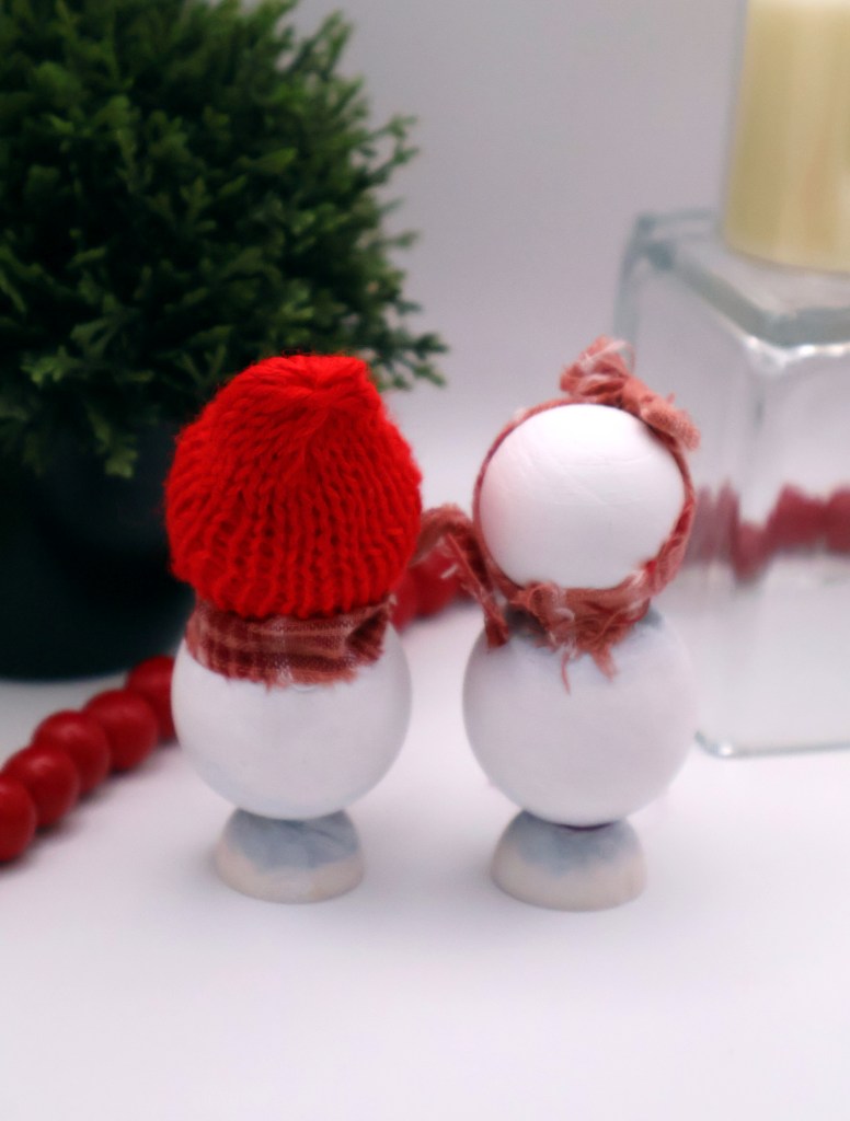 Handcrafted Wooden Snowman Pair - RR