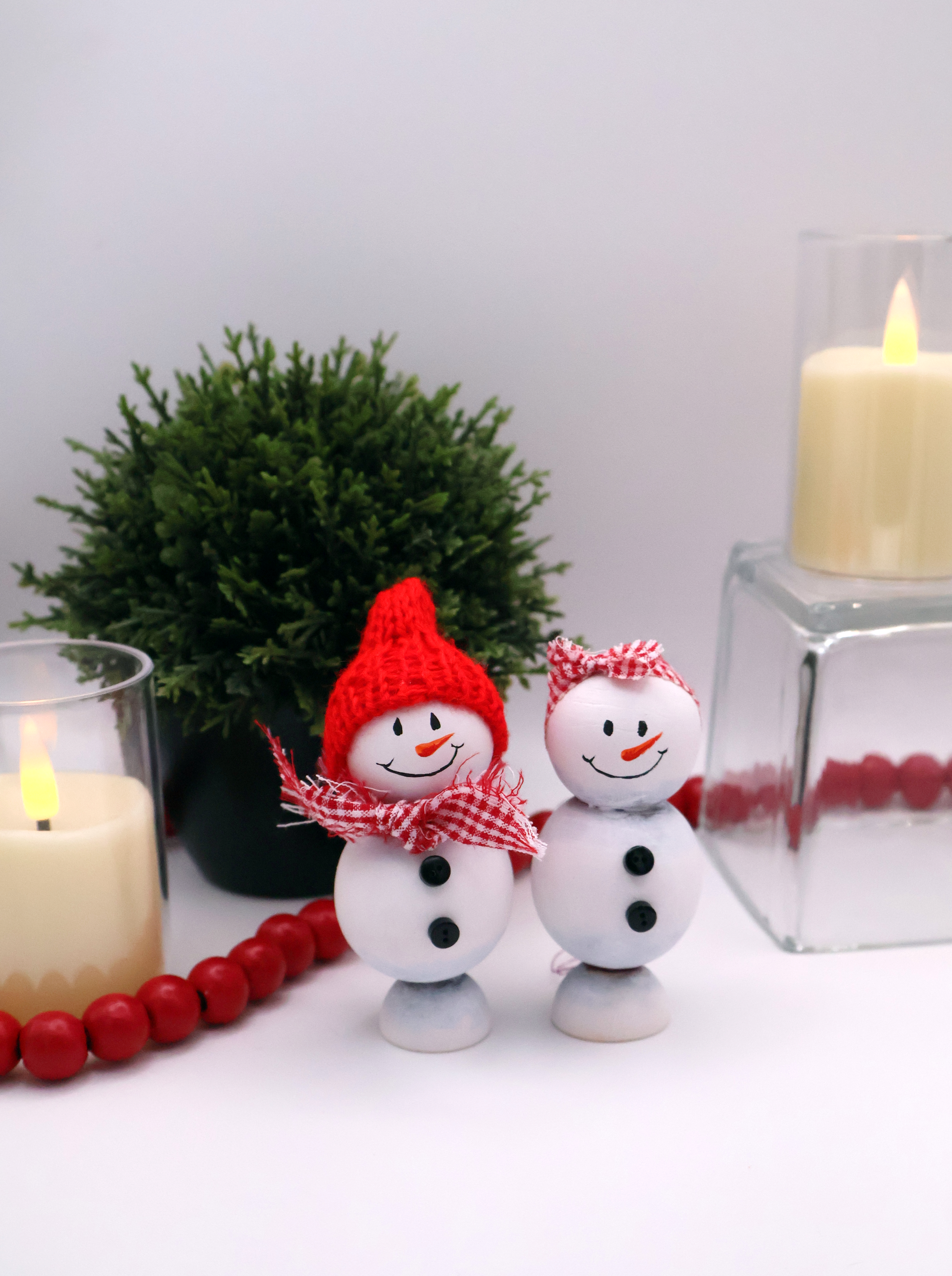 Handcrafted Wooden Snowman Pair - RGR - Image 2