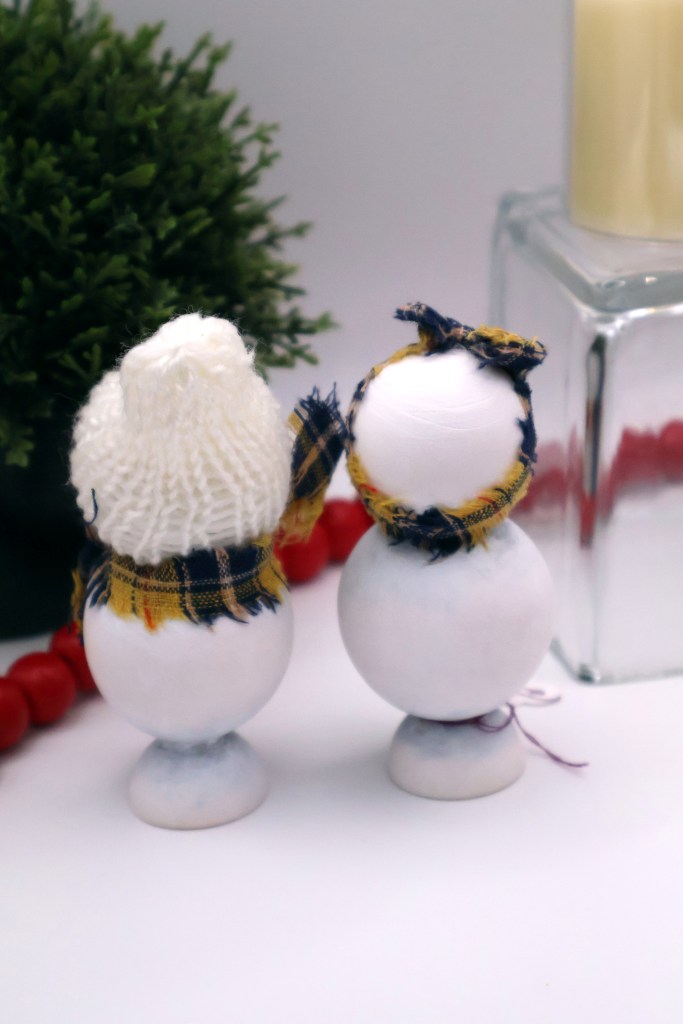 Handcrafted Wooden Snowman Pair - YB