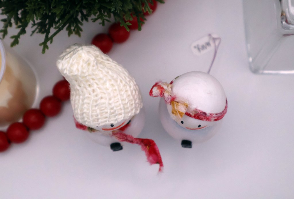 Handcrafted Wooden Snowman Pair - RWW