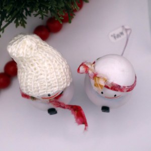 Handcrafted Wooden Snowman Pair - RWW - Image 2