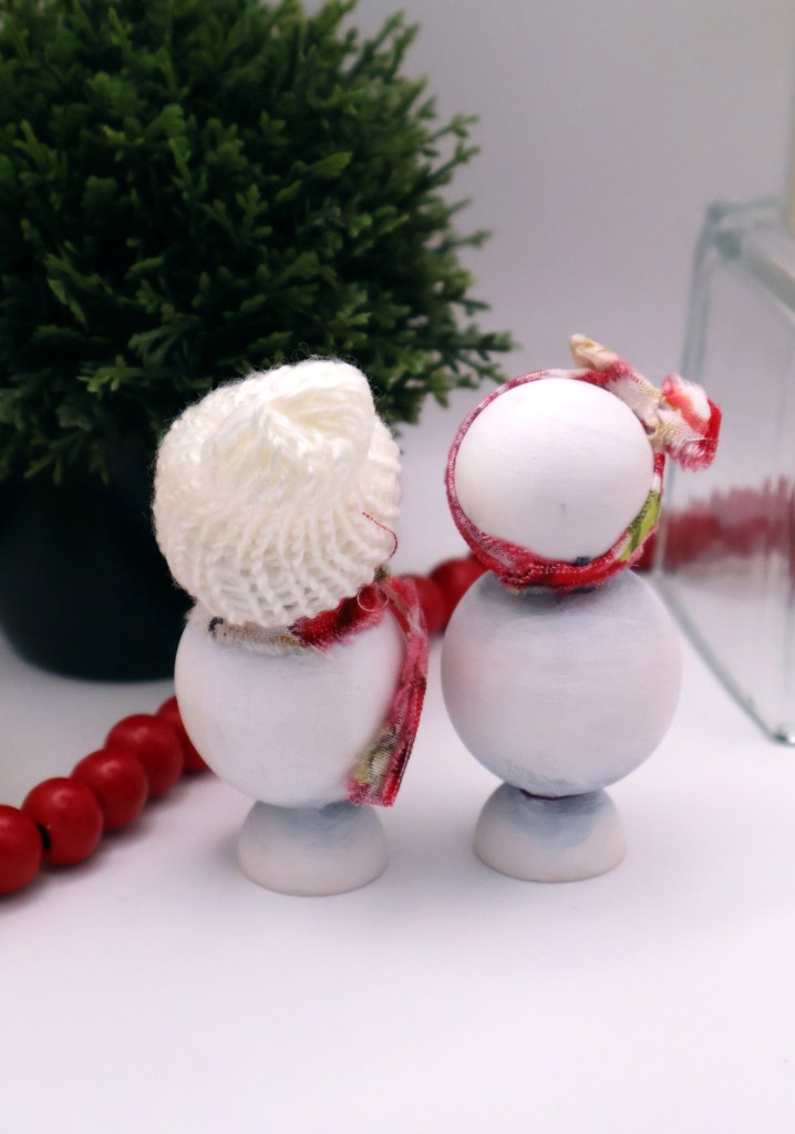 Handcrafted Wooden Snowman Pair - RWW