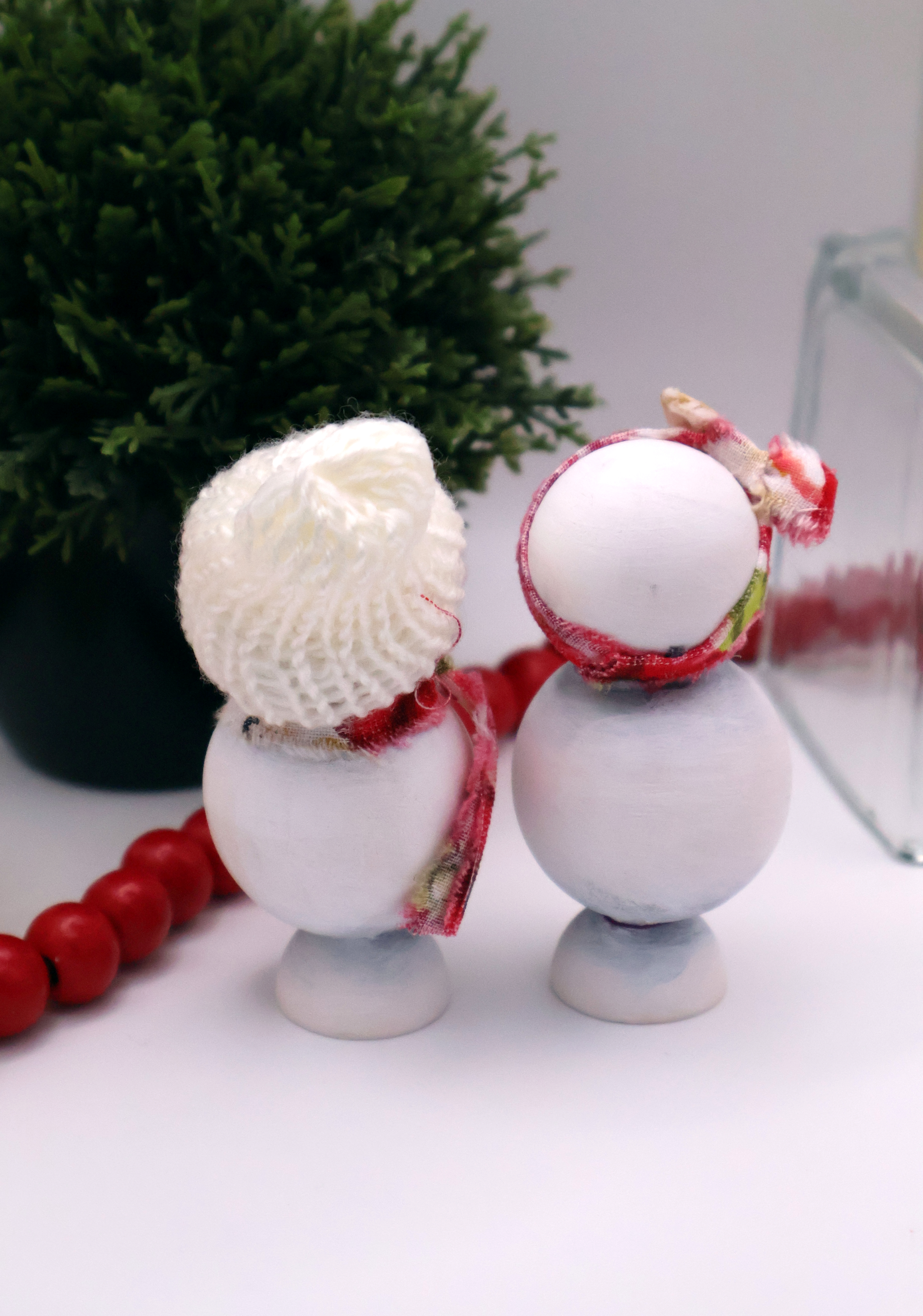 Handcrafted Wooden Snowman Pair - RWW - Image 3