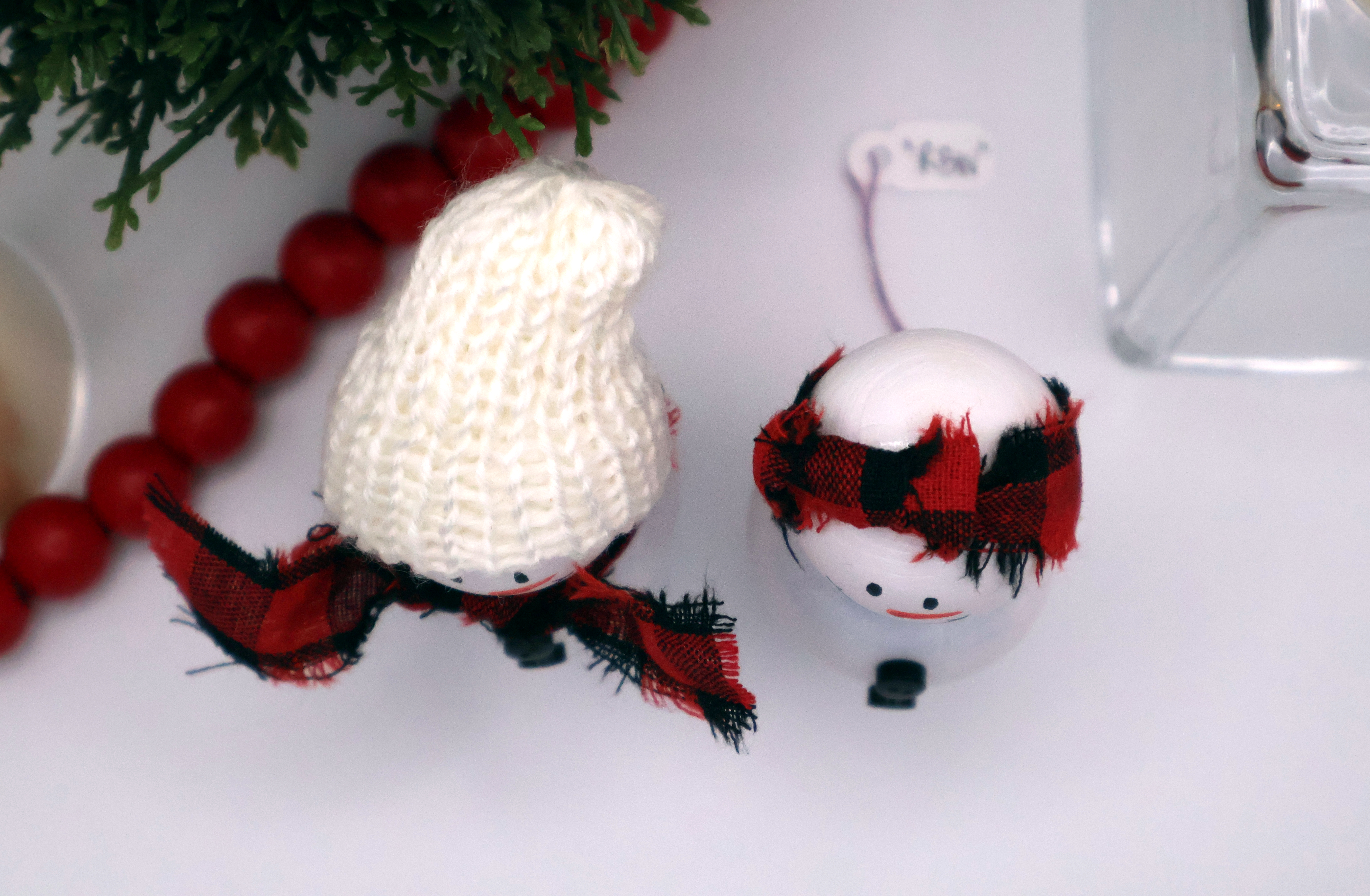 Handcrafted Wooden Snowman Pair - RBW - Image 2